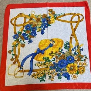 Silk Designer Horsebit Equestrian Prairie Scarf 34 x 34
